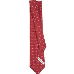 CRAVATTA SARTORIALE CLASSICA IN SETA BORDEAUX Microfantasia fiore