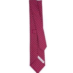 CRAVATTA SARTORIALE CLASSICA IN SETA FUCSIA Microfantasia fiore