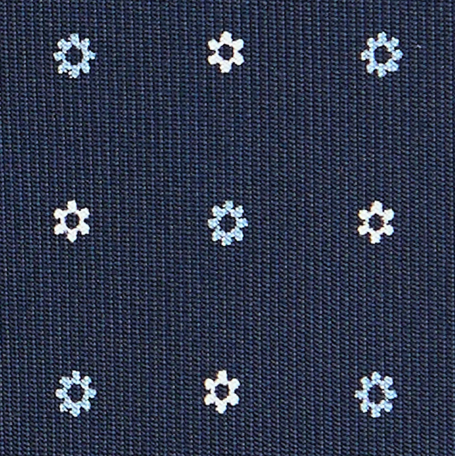 CRAVATTA SARTORIALE CLASSICA IN SETA BLU SCURO Microfantasia fiore