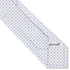 CRAVATTA SARTORIALE CLASSICA IN SETA BIANCA Microfantasia fiore