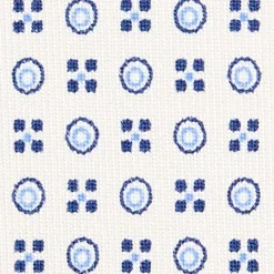 CRAVATTA SARTORIALE CLASSICA IN SETA BIANCA Microfantasia fiore