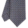 CRAVATTA SARTORIALE CLASSICA IN SETA BLU SCURO Microfantasia fiore
