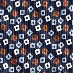 CRAVATTA SARTORIALE CLASSICA IN SETA BLU SCURO Microfantasia fiore