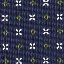 CRAVATTA SARTORIALE CLASSICA IN SETA BLU SCURO Microfantasia fiore