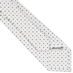 CRAVATTA SARTORIALE CLASSICA IN SETA BIANCA Microfantasia fiore