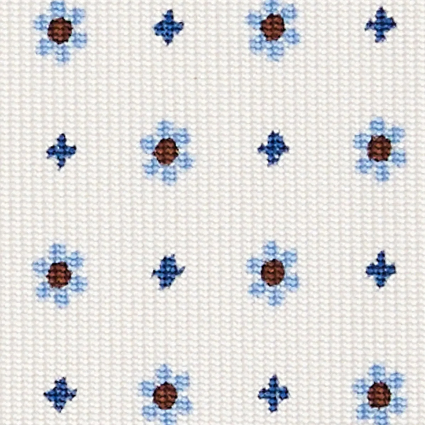 CRAVATTA SARTORIALE CLASSICA IN SETA BIANCA Microfantasia fiore