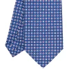 CRAVATTA SARTORIALE CLASSICA IN SETA BLU Microfantasia fiore