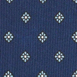 CRAVATTA SARTORIALE CLASSICA IN SETA BLU SCURO Microfantasia fiore