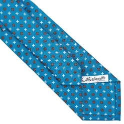 CRAVATTA SARTORIALE CLASSICA IN SETA BLU MEDIO Microfantasia fiore