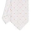 CRAVATTA SARTORIALE CLASSICA IN SETA BIANCA Microfantasia fiore