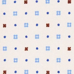 CRAVATTA SARTORIALE CLASSICA IN SETA BIANCA Microfantasia fiore
