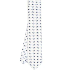 CRAVATTA SARTORIALE CLASSICA IN SETA BIANCA Microfantasia fiore