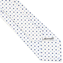 CRAVATTA SARTORIALE CLASSICA IN SETA BIANCA Microfantasia fiore