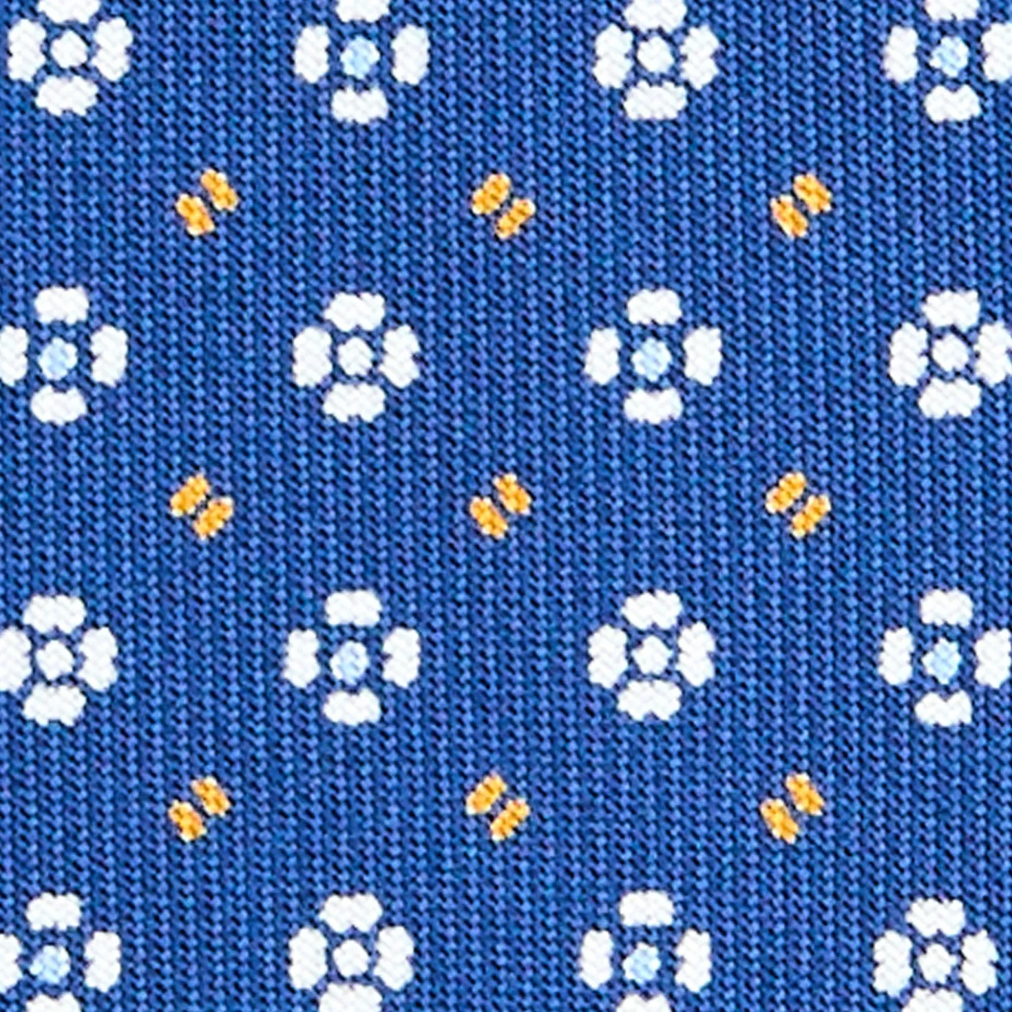 CRAVATTA SARTORIALE CLASSICA IN SETA BLU Microfantasia fiore