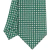 CRAVATTA SARTORIALE CLASSICA IN SETA VERDE SCURO Microfantasia fiore
