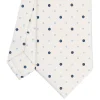 CRAVATTA SARTORIALE CLASSICA IN SETA BIANCA Microfantasia fiore