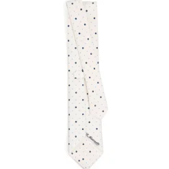 CRAVATTA SARTORIALE CLASSICA IN SETA BIANCA Microfantasia fiore