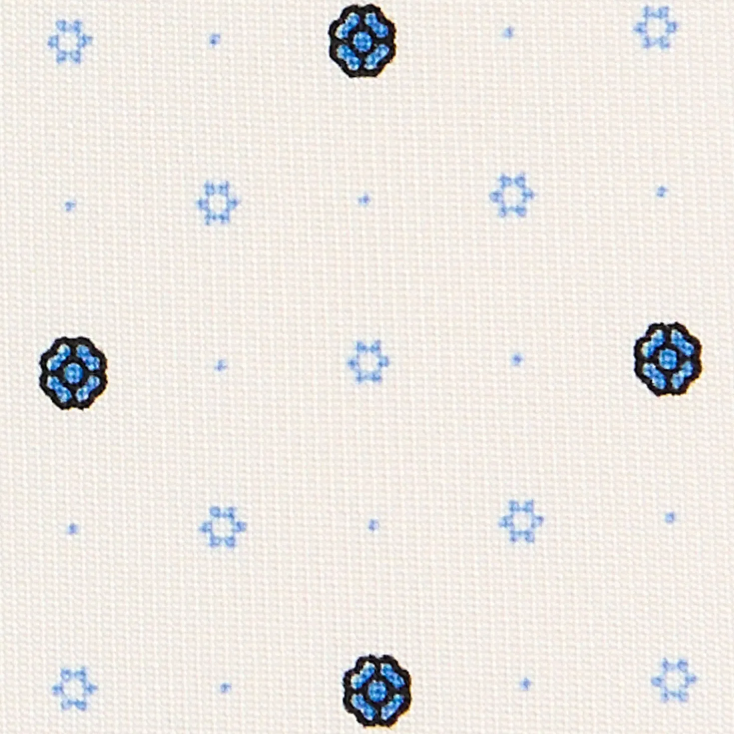 CRAVATTA SARTORIALE CLASSICA IN SETA BIANCA Microfantasia fiore