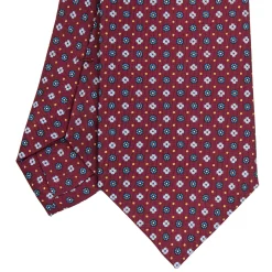 CRAVATTA SARTORIALE CLASSICA IN SETA BORDEAUX Microfantasia fiore