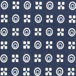 CRAVATTA SARTORIALE CLASSICA IN SETA BLU SCURO Microfantasia fiore