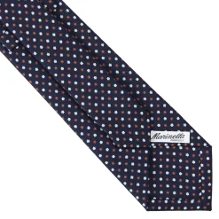 CRAVATTA SARTORIALE CLASSICA IN SETA BLU SCURO Microfantasia fiore