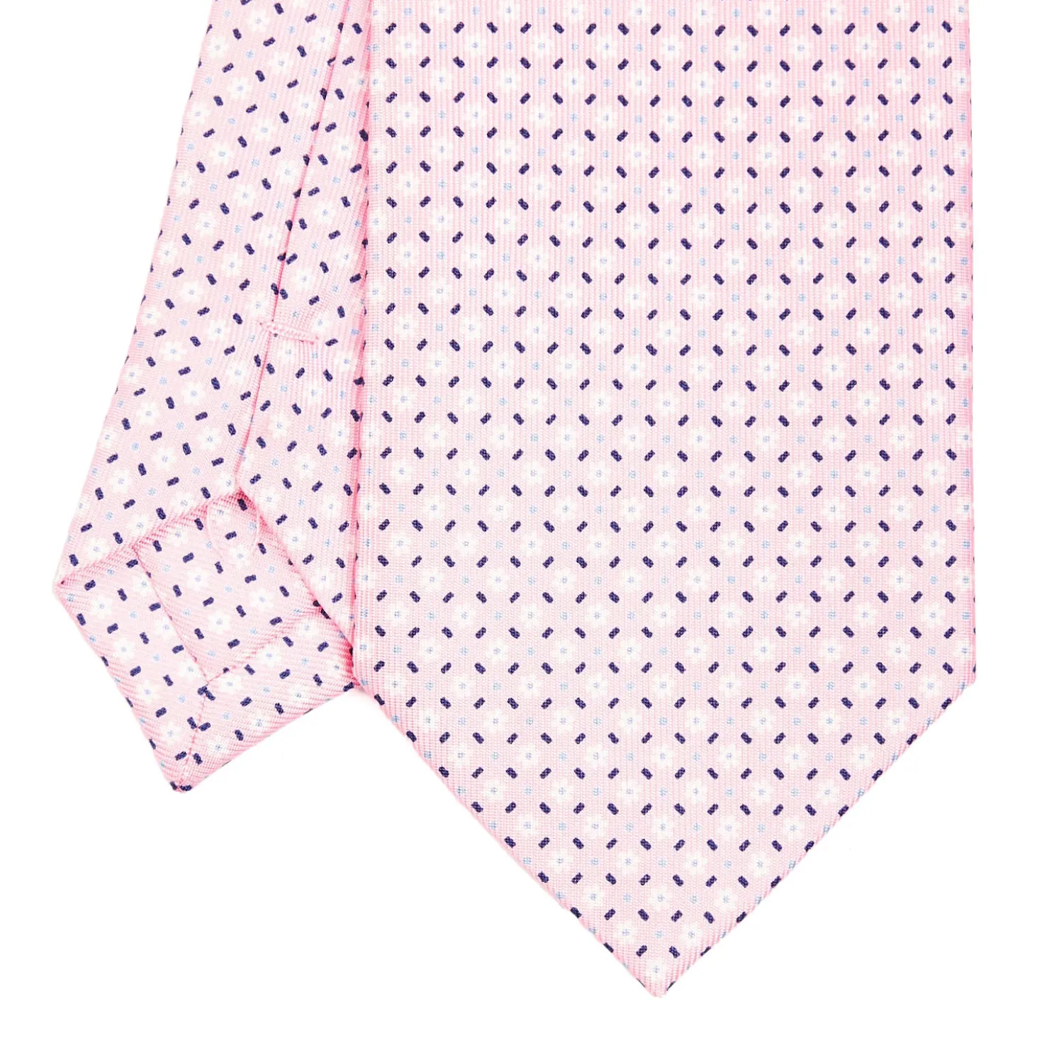 CRAVATTA SARTORIALE CLASSICA IN SETA ROSA Microfantasia fiore