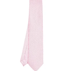 CRAVATTA SARTORIALE CLASSICA IN SETA ROSA Microfantasia fiore