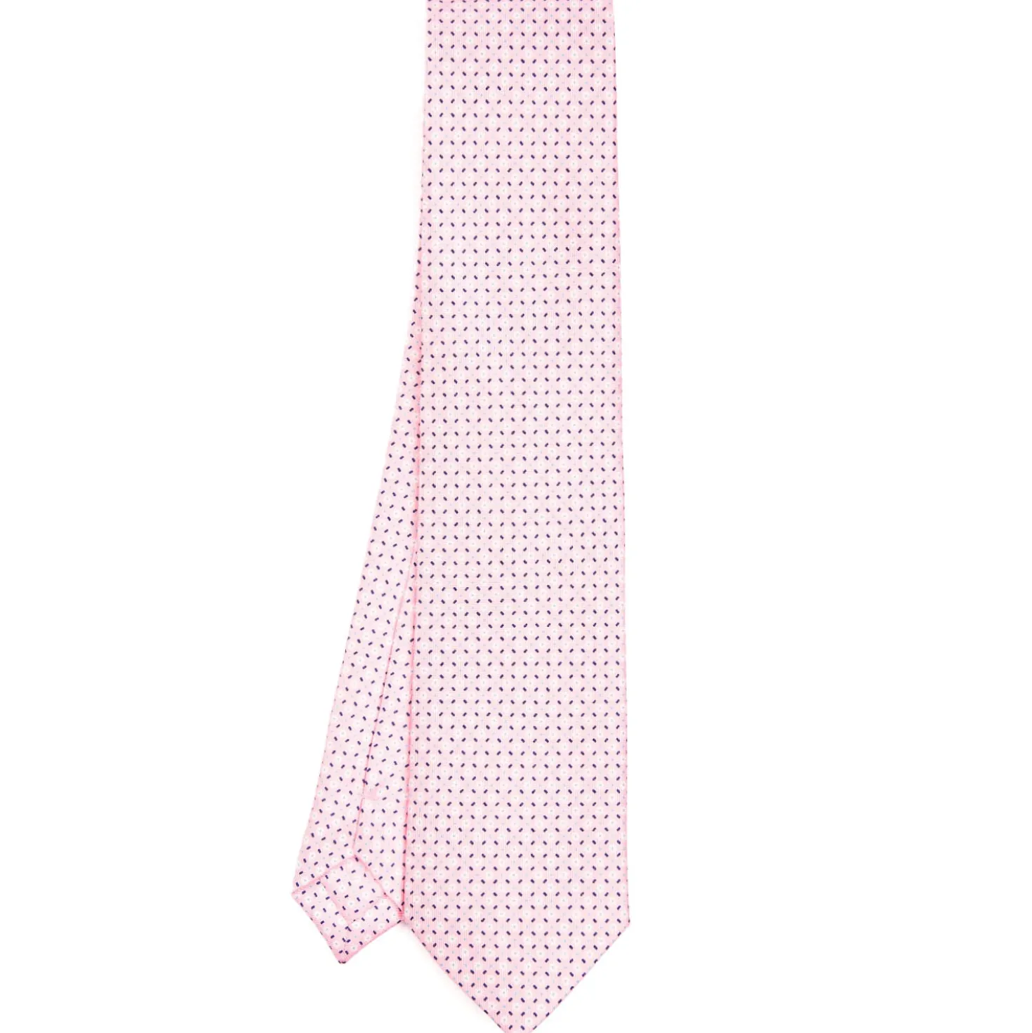 CRAVATTA SARTORIALE CLASSICA IN SETA ROSA Microfantasia fiore