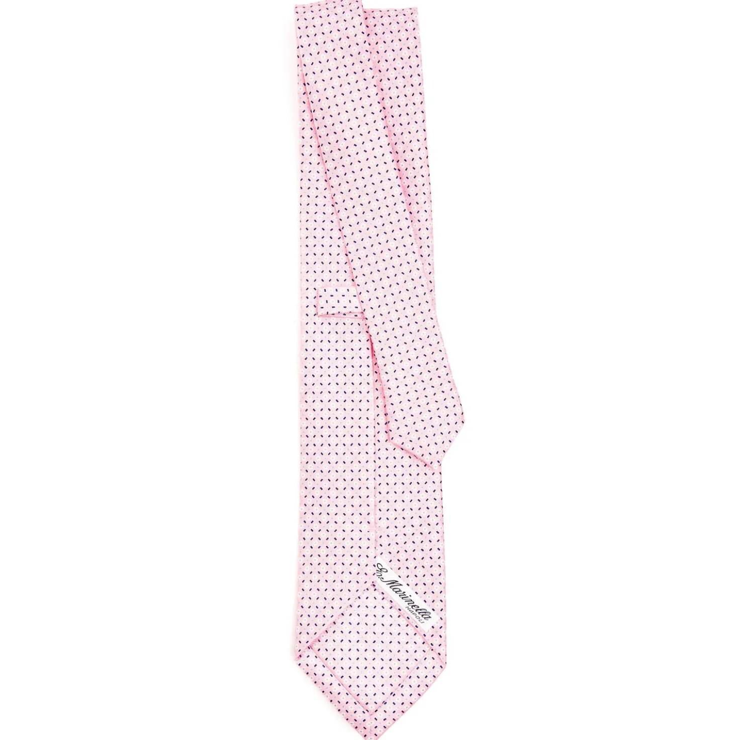 CRAVATTA SARTORIALE CLASSICA IN SETA ROSA Microfantasia fiore