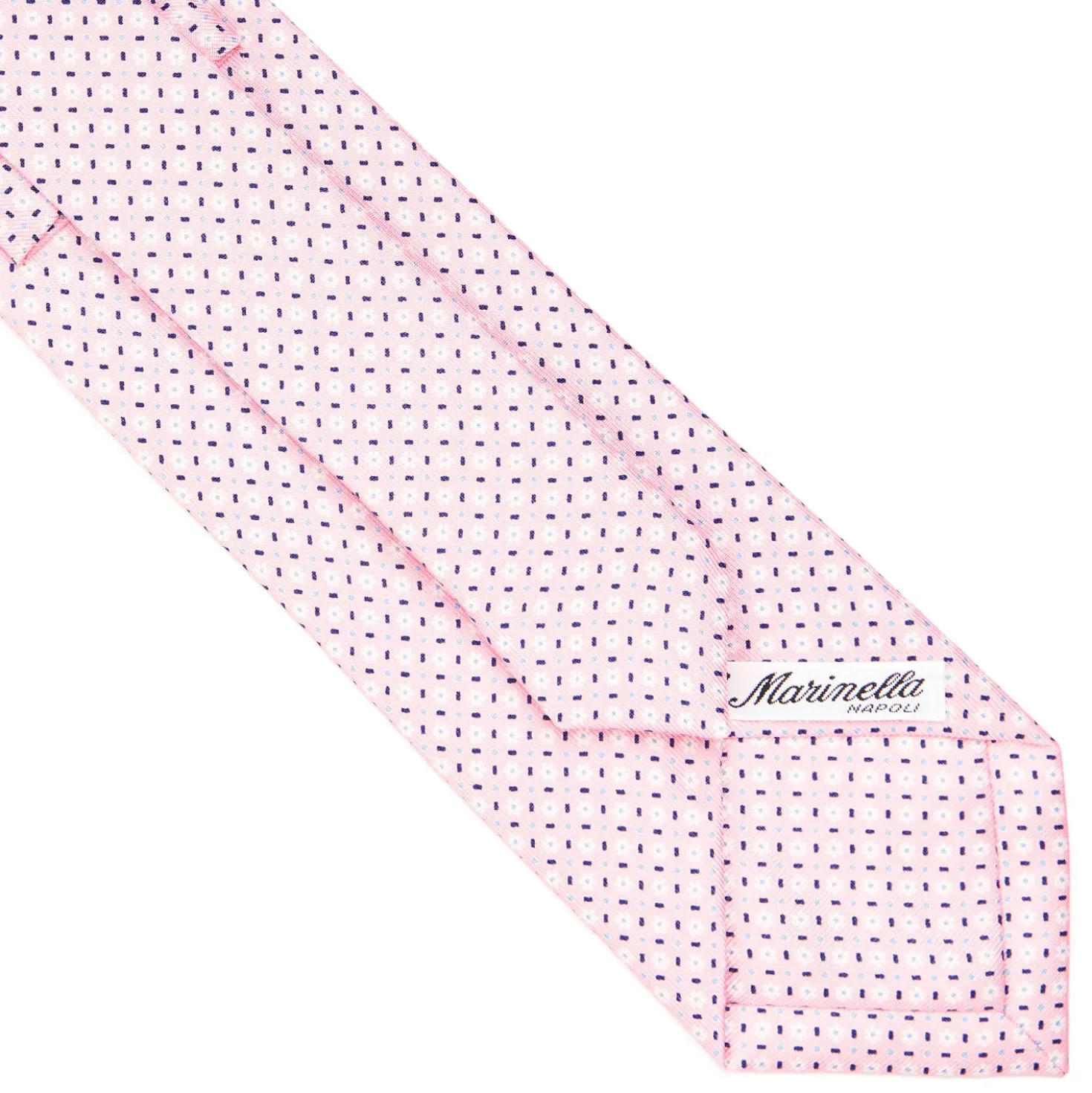 CRAVATTA SARTORIALE CLASSICA IN SETA ROSA Microfantasia fiore