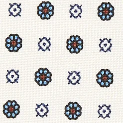 CRAVATTA SARTORIALE CLASSICA IN SETA BIANCA Microfantasia fiore