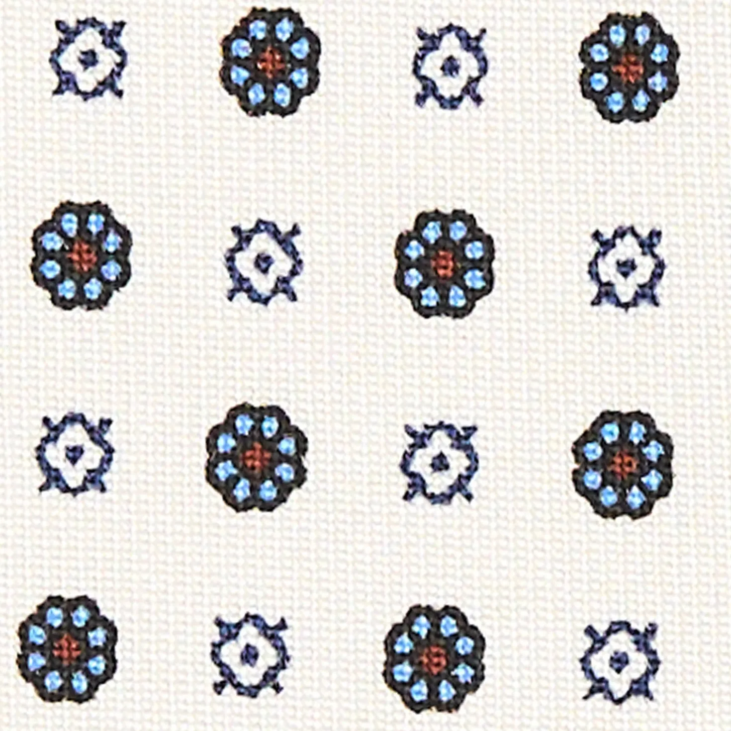 CRAVATTA SARTORIALE CLASSICA IN SETA BIANCA Microfantasia fiore