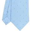 CRAVATTA SARTORIALE CLASSICA IN SETA AZZURRA Microfantasia fiore