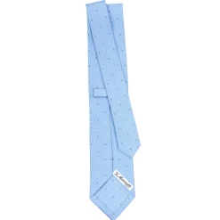 CRAVATTA SARTORIALE CLASSICA IN SETA AZZURRA Microfantasia fiore