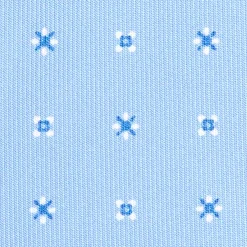 CRAVATTA SARTORIALE CLASSICA IN SETA AZZURRA Microfantasia fiore