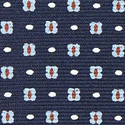CRAVATTA SARTORIALE CLASSICA IN SETA BLU SCURO Microfantasia fiore