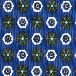 CRAVATTA SARTORIALE CLASSICA IN SETA BLU Microfantasia fiore