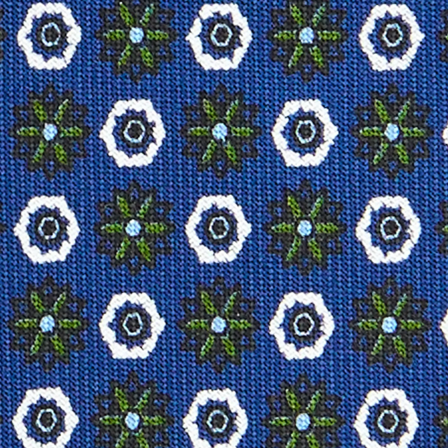 CRAVATTA SARTORIALE CLASSICA IN SETA BLU Microfantasia fiore