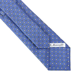 CRAVATTA SARTORIALE CLASSICA IN SETA AZZURRO POLVERE Microfantasia fiore
