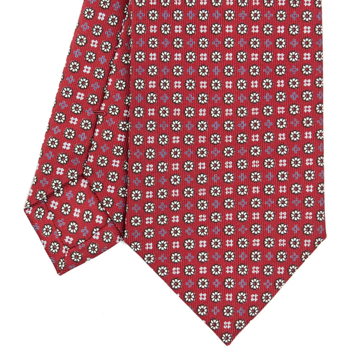 CRAVATTA SARTORIALE CLASSICA IN SETA BORDEAUX Microfantasia