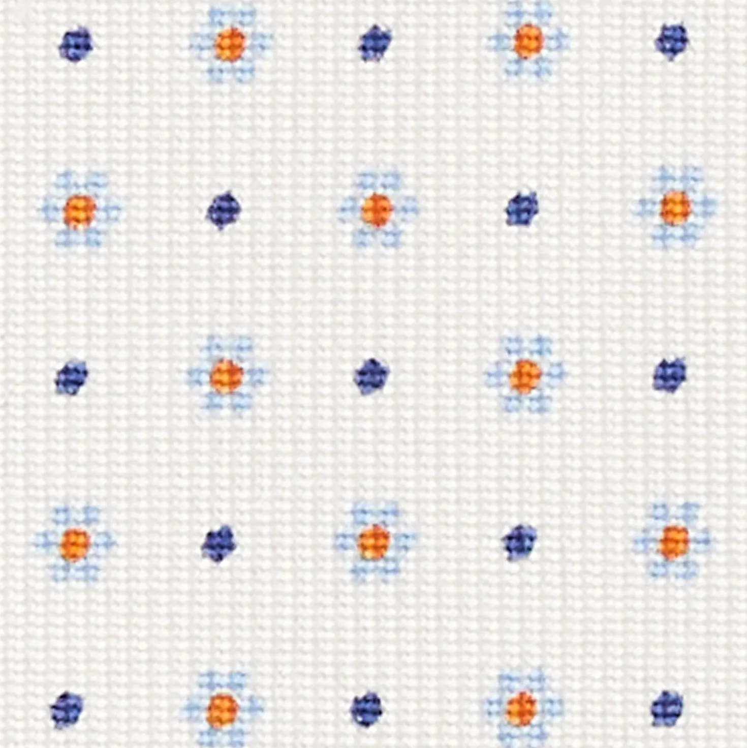 CRAVATTA SARTORIALE CLASSICA IN SETA BIANCA Microfantasia fiore