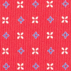 CRAVATTA SARTORIALE CLASSICA IN SETA ROSSA Microfantasia fiore