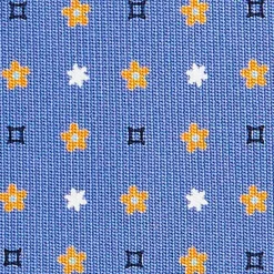 CRAVATTA SARTORIALE CLASSICA IN SETA AZZURRO POLVERE Microfantasia fiore