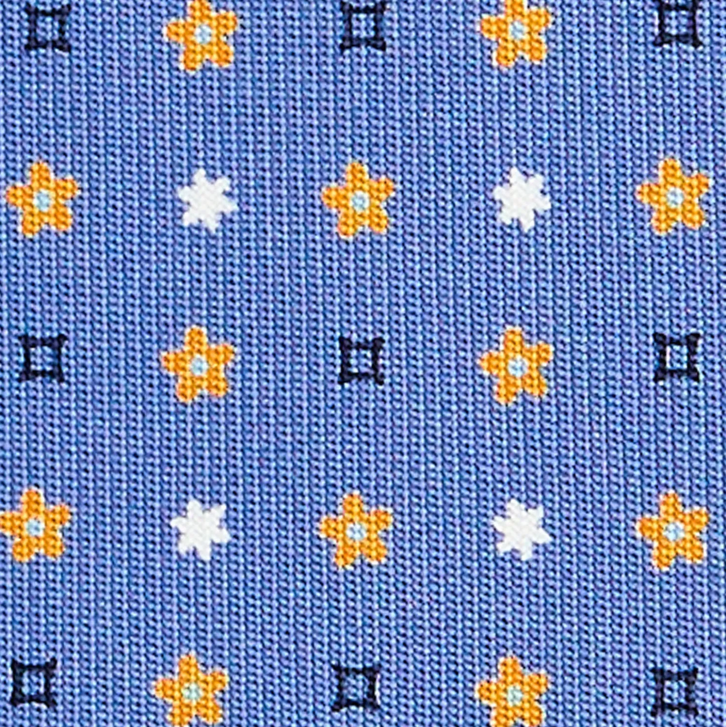 CRAVATTA SARTORIALE CLASSICA IN SETA AZZURRO POLVERE Microfantasia fiore