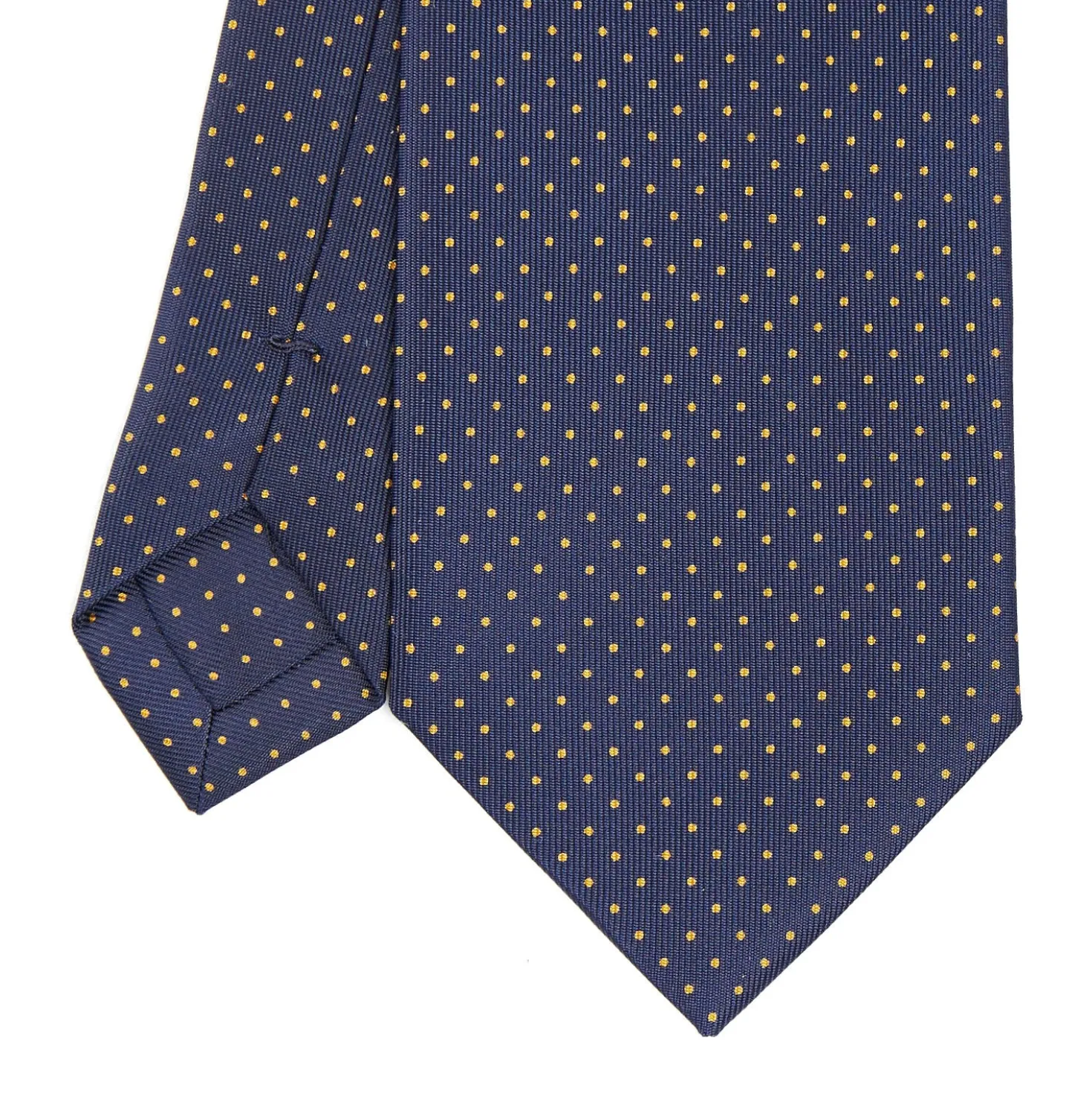 CRAVATTA SARTORIALE CLASSICA IN SETA BLU SCURO Pois