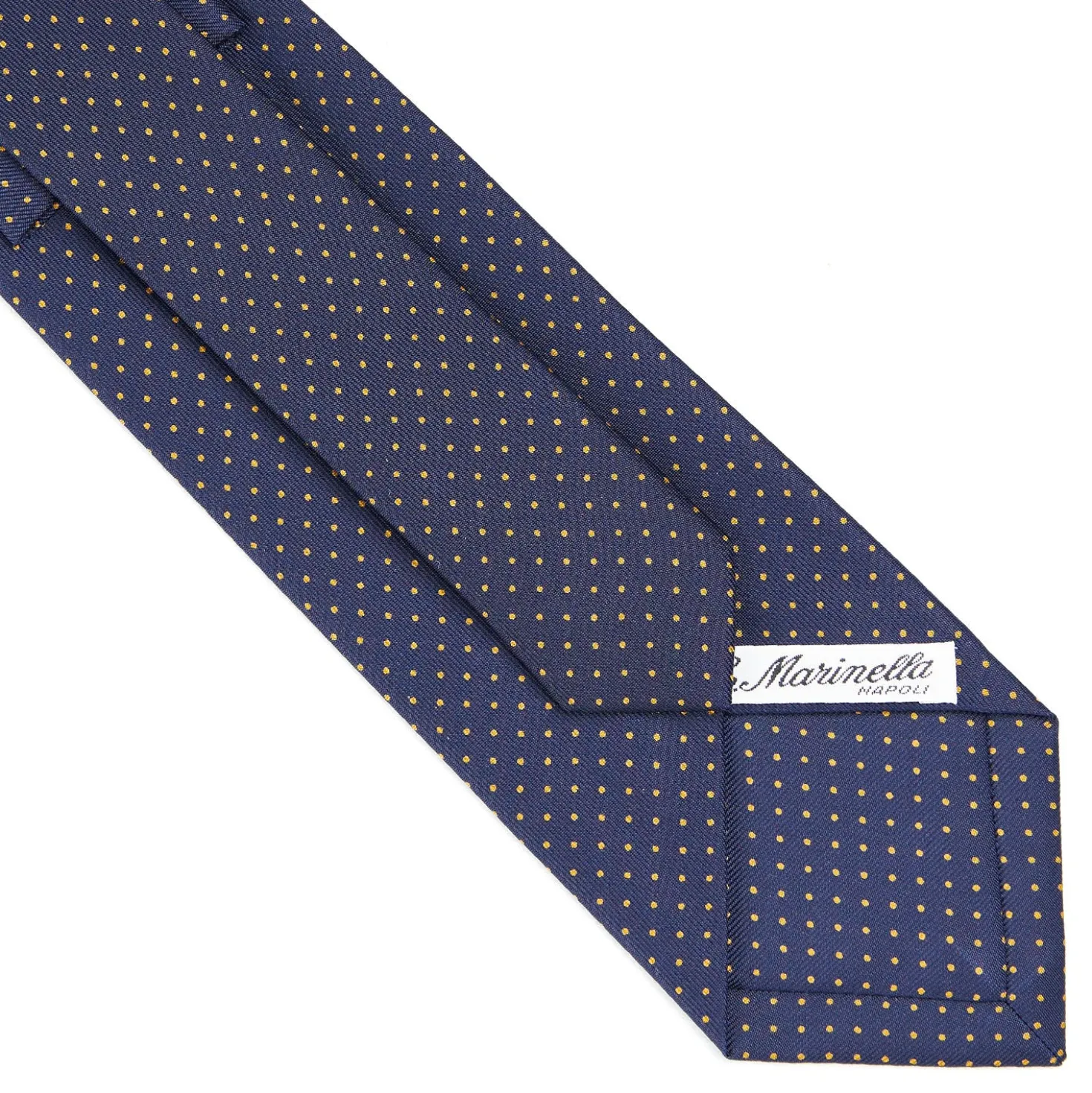 CRAVATTA SARTORIALE CLASSICA IN SETA BLU SCURO Pois