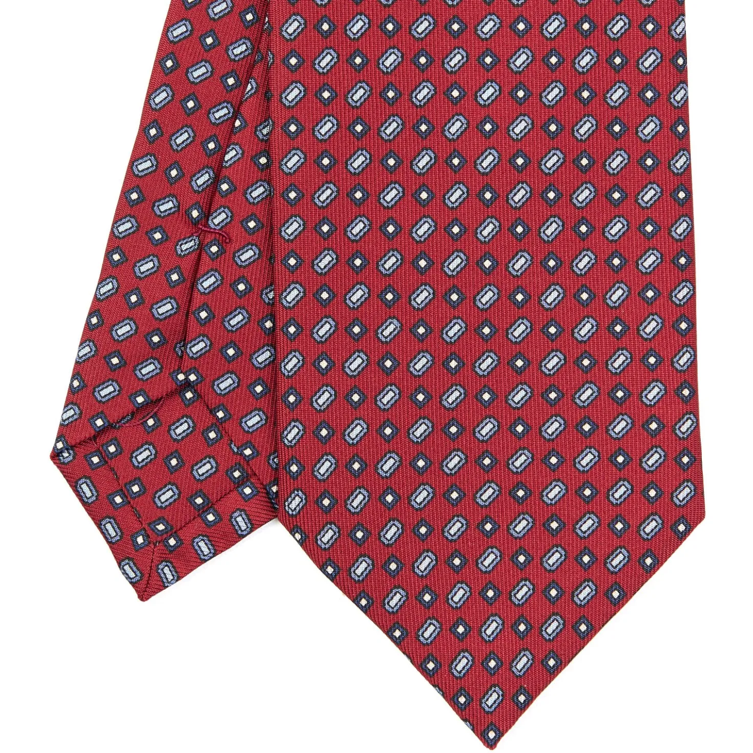 CRAVATTA SARTORIALE CLASSICA IN SETA BORDEAUX Microfantasia fiore