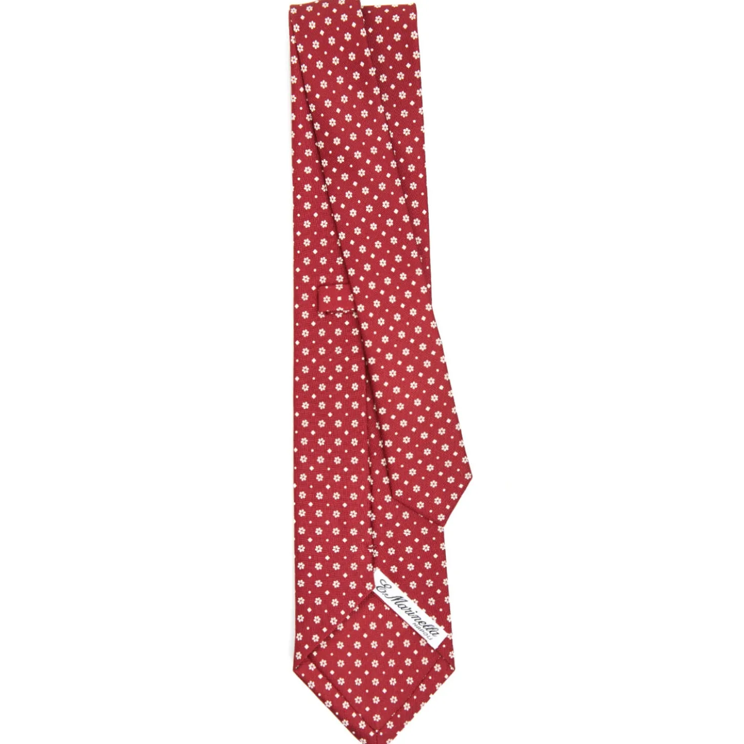 CRAVATTA SARTORIALE CLASSICA IN SETA BORDEAUX Microfantasia fiore