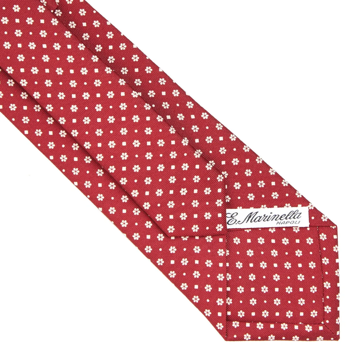 CRAVATTA SARTORIALE CLASSICA IN SETA BORDEAUX Microfantasia fiore
