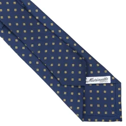 CRAVATTA SARTORIALE CLASSICA IN SETA BLU SCURO Microfantasia fiore